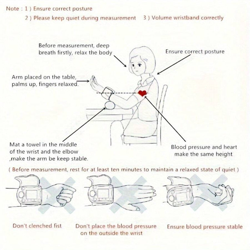 تخفيضات ٥٠٪ 🔥جهاز قياس ضغط الدم الرقمي للمعصم - شاشة LCD، صوت، حقيبة محمولة